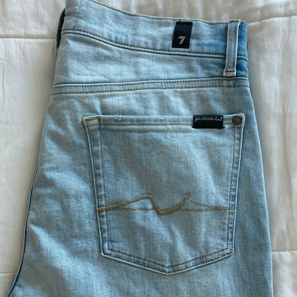 ITALIAN FABRIC 7 For All Mankind Faded Blue Denim